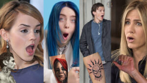 celebrities reacting to fan tattoos