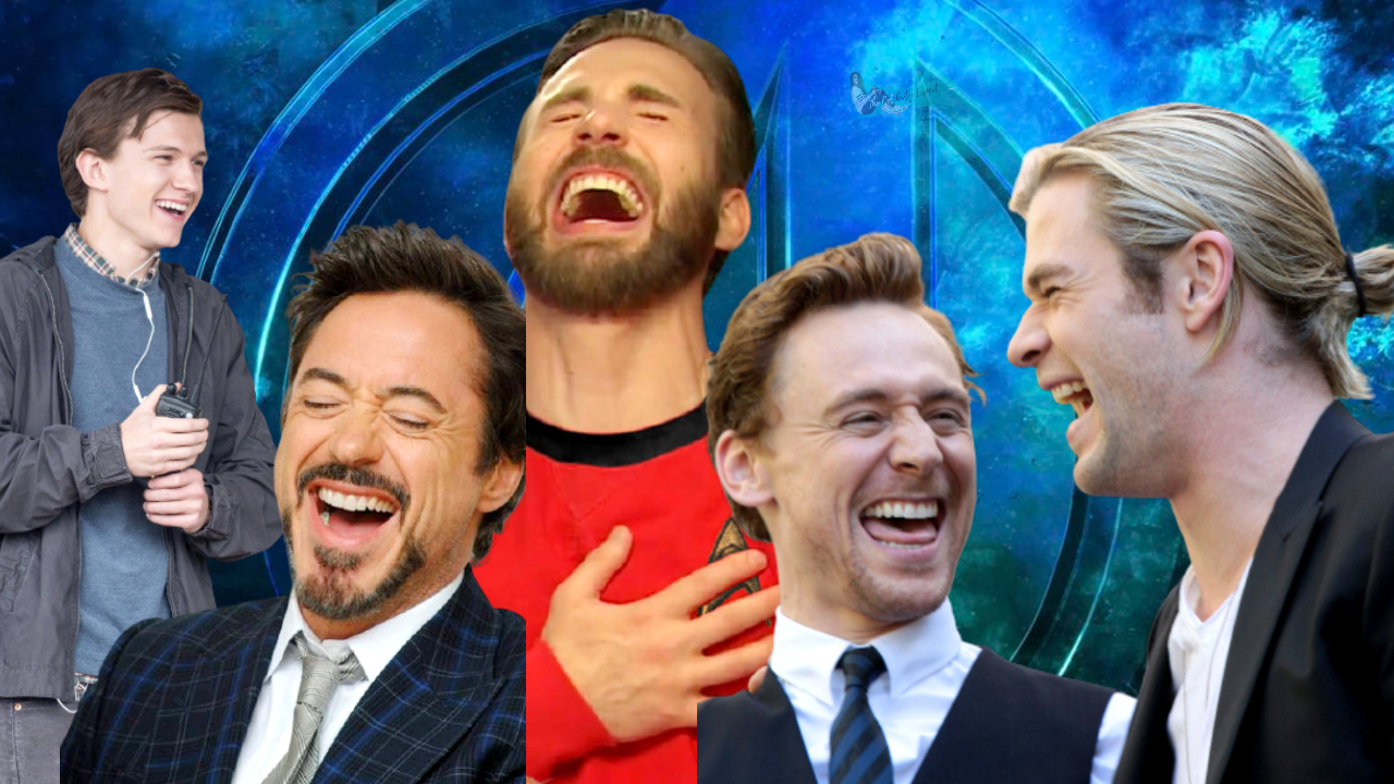 Avengers Cast Laughing