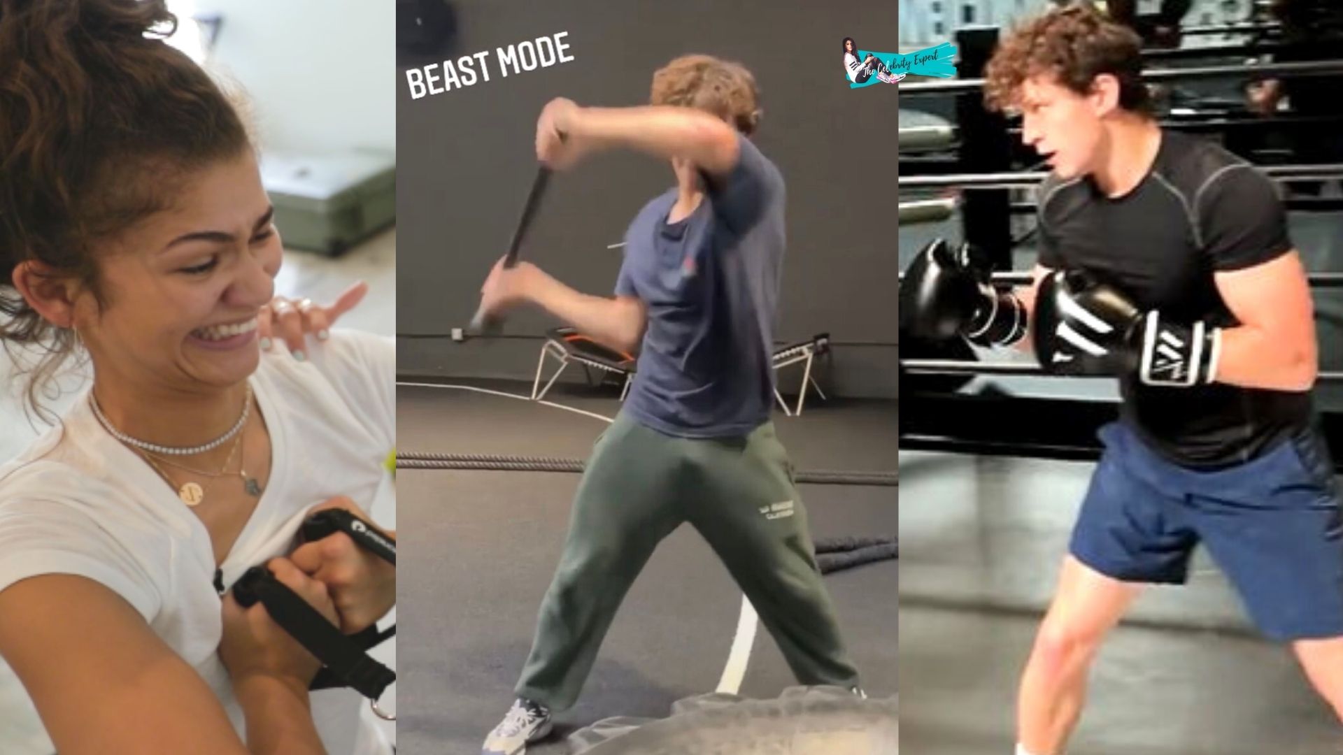 Tom Holland and Zendaya working out