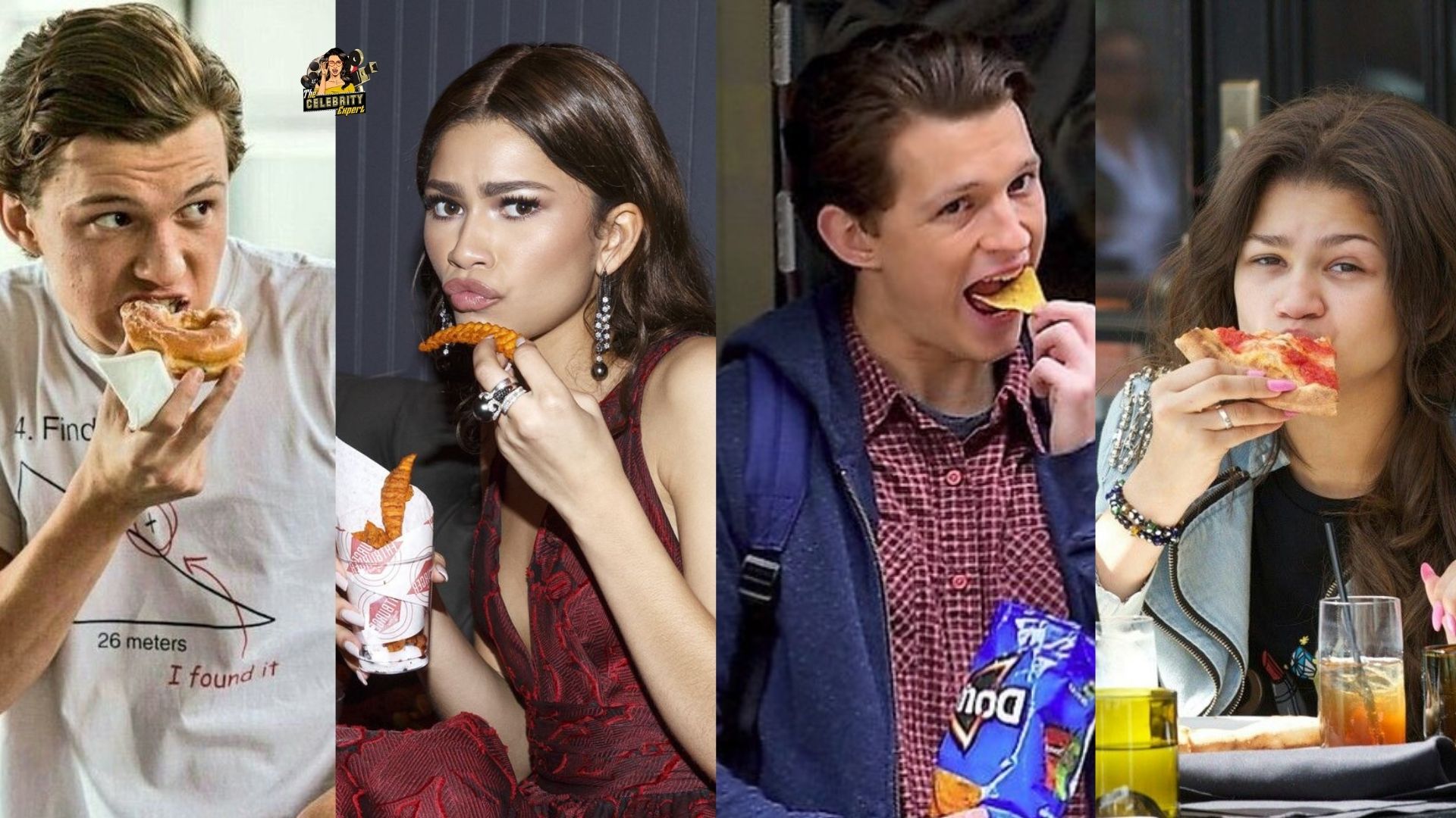 tom holland and zendaya eating food