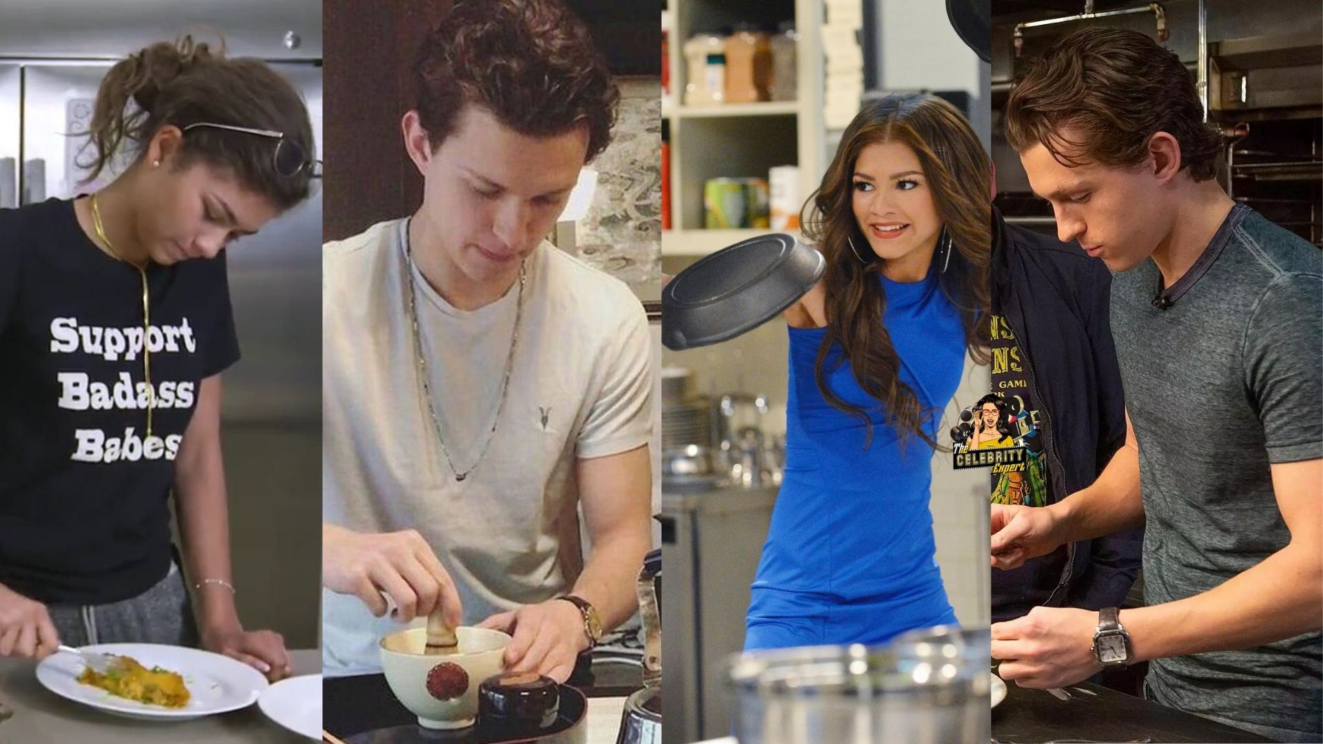 tom holland and zendaya cooking food