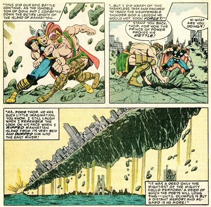 Hercules pulls Manhattan Island in Marvel Comics? Really? Really?