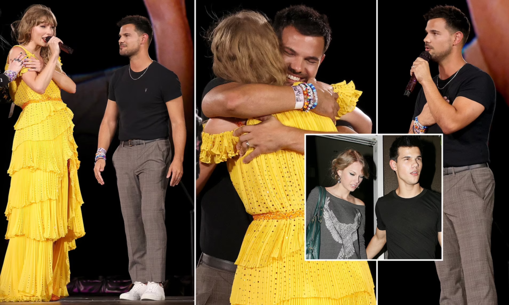 Taylor Swift with ex-boyfriend Taylor Lautner at Eras Tour