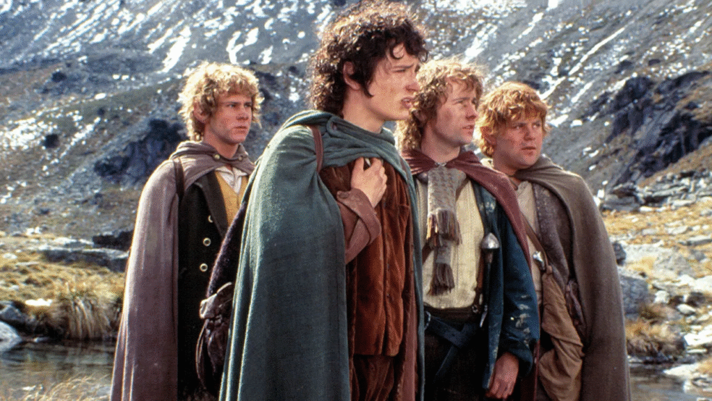 From left: Dominic Monaghan, Elijah Wood, Billy Boyd and Sean Astin in 2001's 'The Lord of the Rings: The Fellowship of the Ring.' New Line Cinema/Courtesy Everett Collection