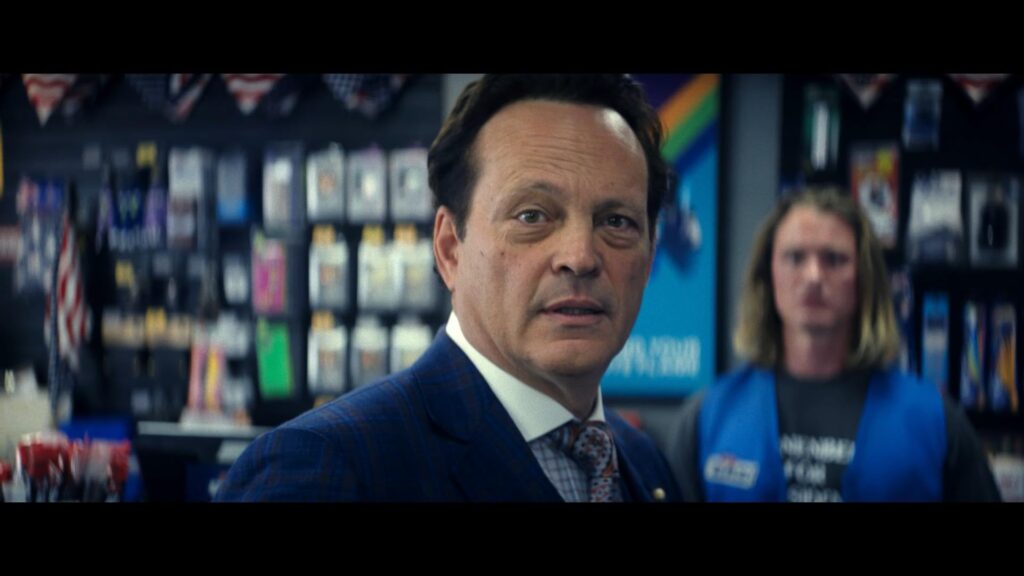 Vince Vaughn, James Marsden, Eiza González, and Heather Luckman-Beckstead in Mike & Nick & Nick & Alice (2026)