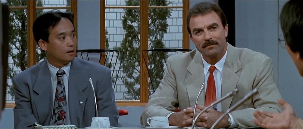 Tom Selleck and Toshi Shioya in Mr. Baseball (1992)