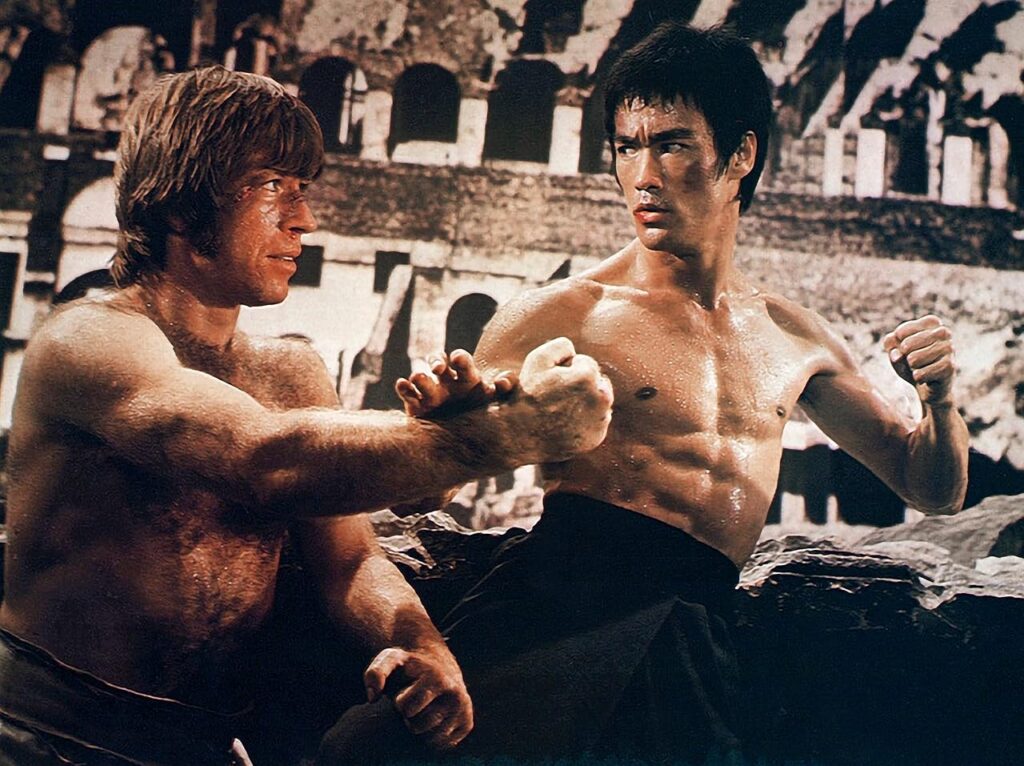 Bruce Lee and Chuck Norris in The Way of the Dragon (1972)