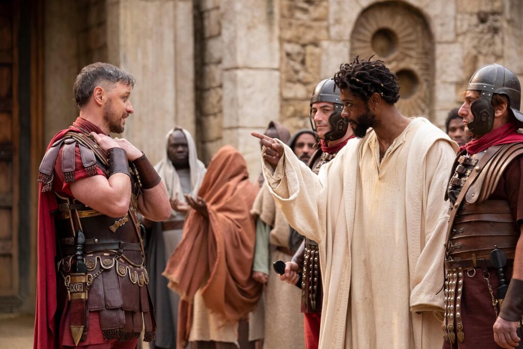 James McAvoy and LaKeith Stanfield in The Book of Clarence (2023)