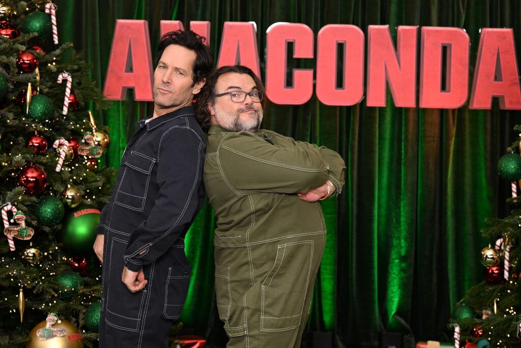 Jack Black and Paul Rudd at an event for Anaconda (2025)