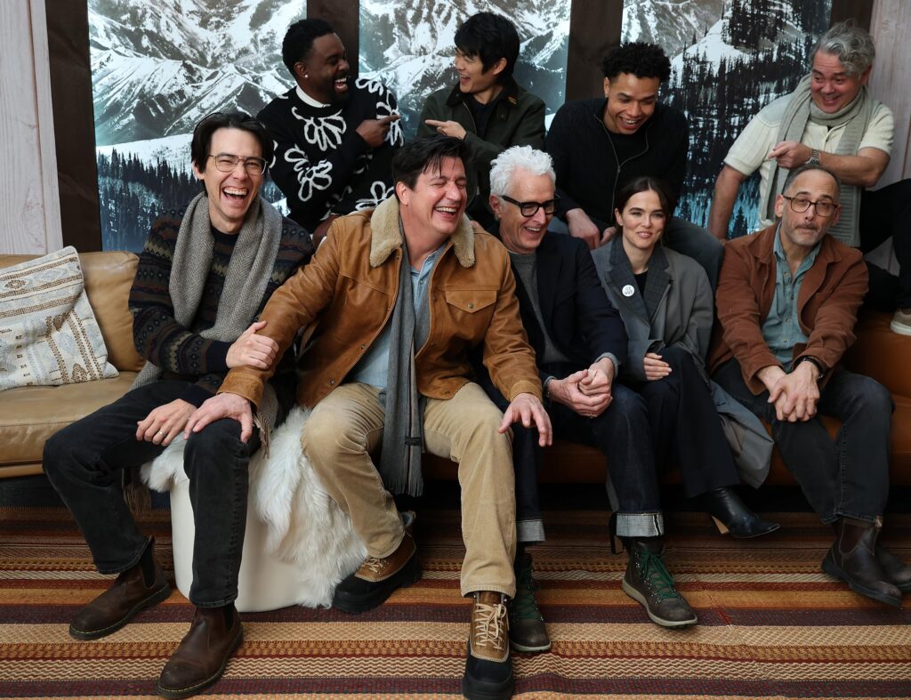 Joe Lo Truglio, Ken Marino, John Slattery, David Wain, Miles Gutierrez-Riley, Ben Wang, Zoey Deutch, Zac Oyama, and Tobie Windham at an event for Gail Daughtry and the Celebrity Sex Pass (2026)