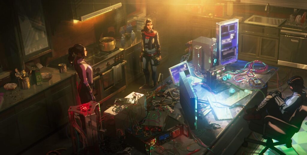 Iman Vellani, Hailee Steinfeld, and Dominique Thorne in Marvel Zombies (2025)