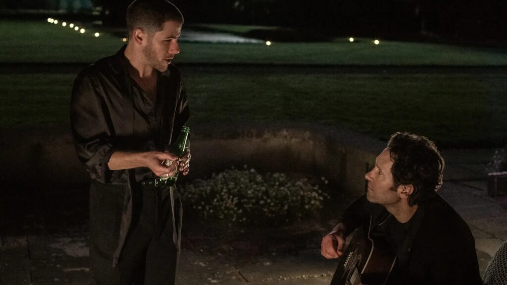 Nick Jonas (left) and Paul Rudd in 'Power Ballad.' Courtesy of Dublin International Film Festival