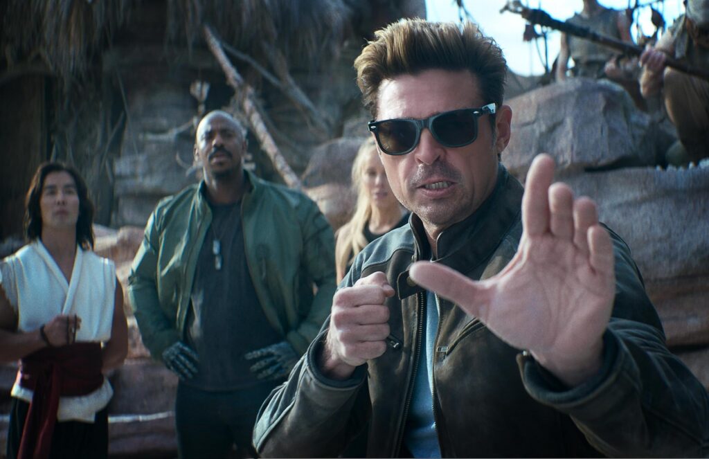 Karl Urban and Jessica McNamee in Mortal Kombat II (2026)