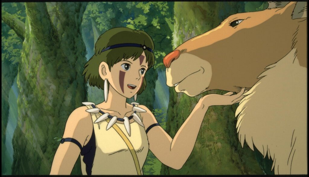 Gillian Anderson, Claire Danes, Yuriko Ishida, and Akihiro Miwa in Princess Mononoke (1997)
