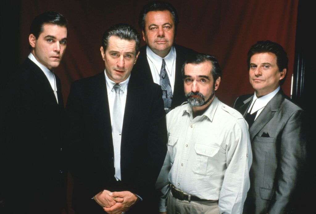 Robert De Niro, Martin Scorsese, Ray Liotta, Joe Pesci, and Paul Sorvino in GoodFellas (1990)