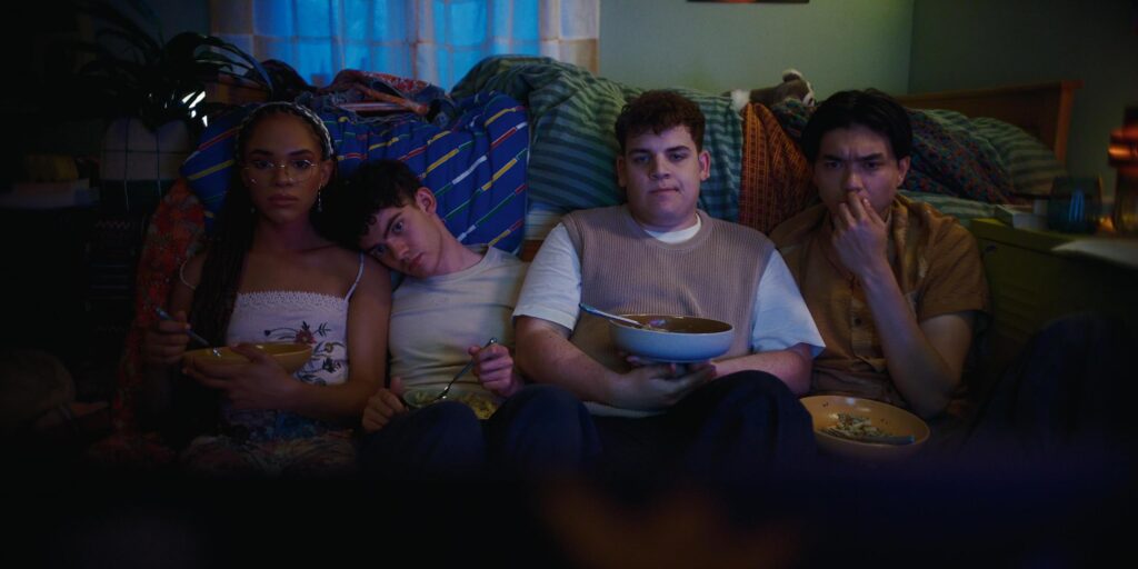 Yasmin Finney, William Gao, Tobie Donovan, and Kit Connor in Heartstopper Forever (2026)