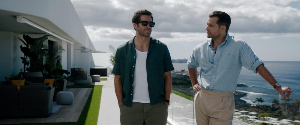 Henry Cavill, Jake Gyllenhaal, and Eiza González in In the Grey (2026)