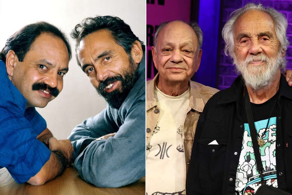 Cheech and Chong in 1985 (left) and today. Credit : Bob Riha Jr/WireImage; Cindy Ord/Getty